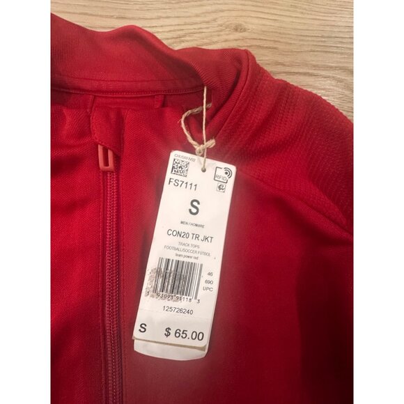 Adidas Red AEROREADY Mens Track Jacket S Size Full-Zip Lightweight Breathable De - Picture 6 of 8